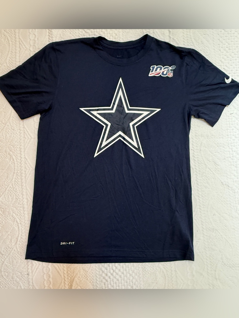 Dallas Cowboys 100th NFL Anniversary Dri Fit Tee Shirt Men’s Medium M